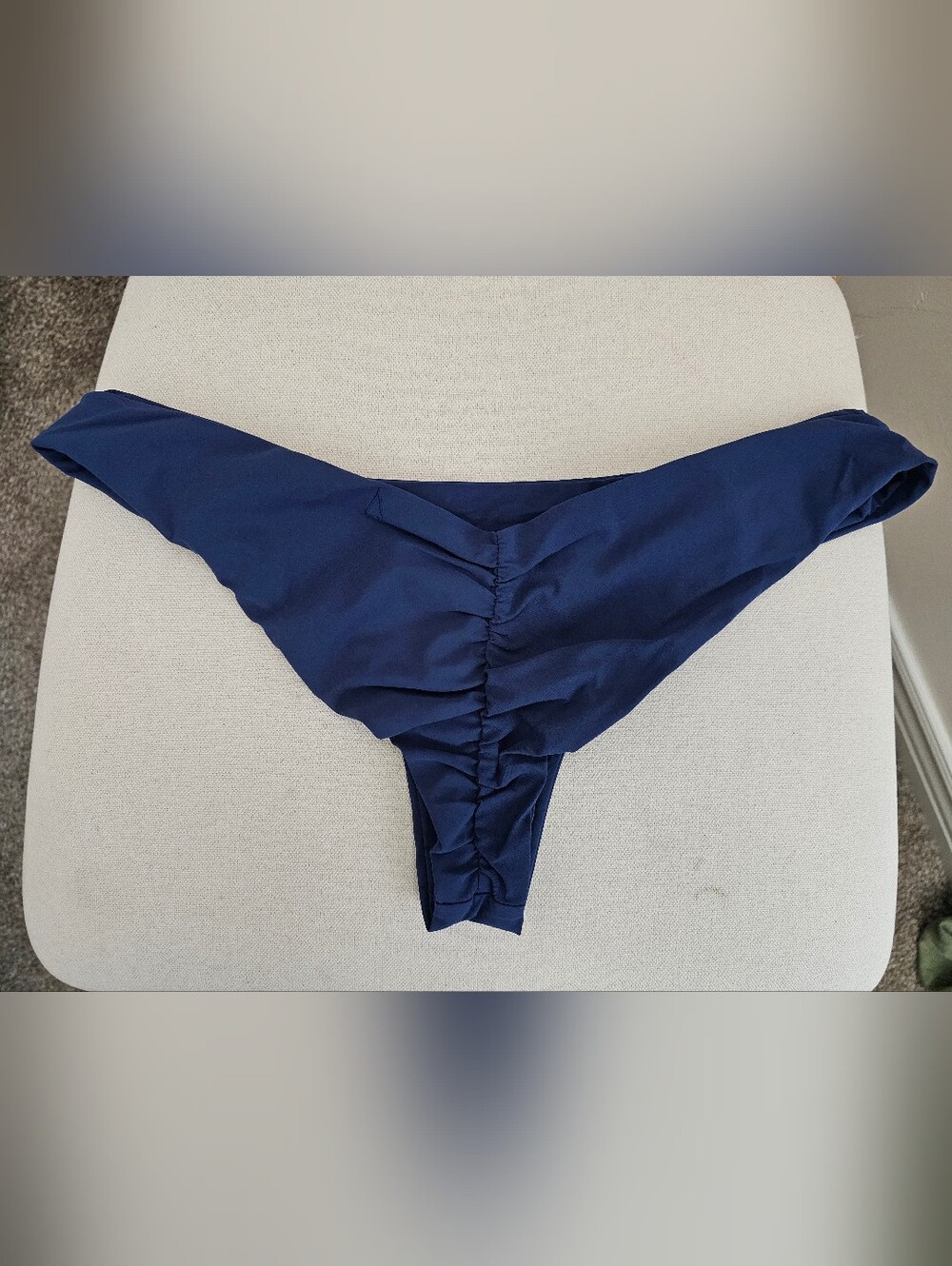 Boys + Arrows Kiki Ruched Navy Bikini Bottom - Picture 2 of 2